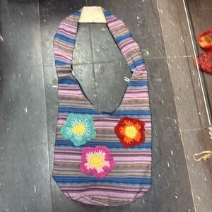 Floral Crochet Ikat Bag